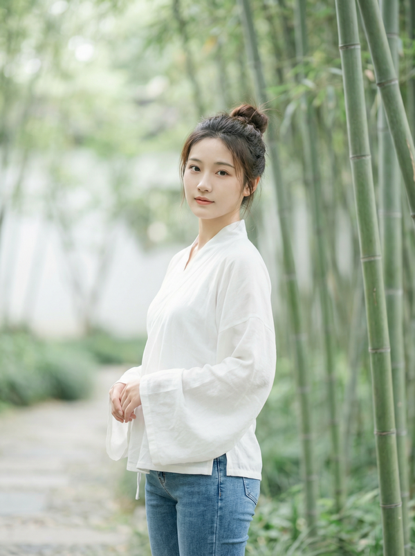 ai去衣视频演示-国风竹林意境视频拍摄教程